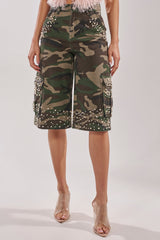 LUXURIOUS CAMO BERMUDA CARGO SHORTS