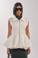 LOTTIE NEOPRENE PEPLUM VEST