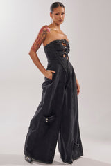 SO YESTERDAY WIDE LEG DENIM JUMPSUIT