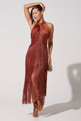FORGET ME NOT FRINGE MAXI DRESS
