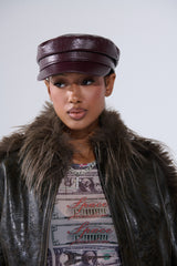 HERE FOR IT PU BRIM HAT