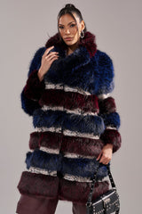 EGO PANELED FAUX FUR COAT