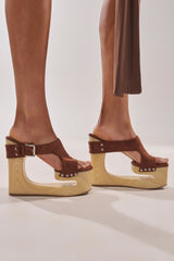 AZALEA WANG ELGEDI TAN PLATFORM SANDAL