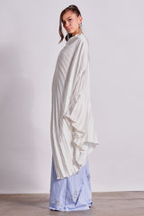 FARAH DRAPED PLEATED CAPE TOP IN WHITE