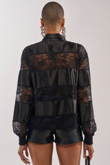 AT THE GAME PU LACE JERSEY TOP