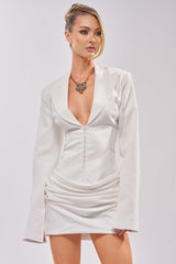BUSINESS IN THE FRONT CORSET BLAZER MINI DRESS