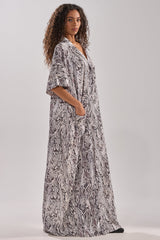 SHE'S RICH OVERSIZED SATIN JUMPSUIT IN SNAKE PRINT