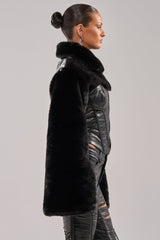 SHORTY CORSETED FAUX FUR