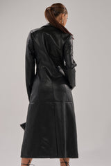 EASY DOES IT FAUX LEATHER TRENCH