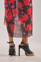 AZALEA WANG MAELIE BLACK AND CORK STILETTO SANDAL