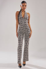 CHECKMATE SLEEVELESS JUMPSUIT