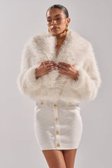 POPPY CROPPED FAUX FUR IN WHITE