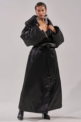 THE MOMENT SATIN PUFFER TRENCH