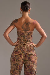 GLAM SQUAD RHINESTONE BROCADE CORSET