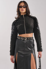 MOVING ON FAUX SUEDE MOTO