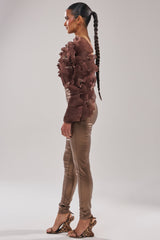COCOA BUTTER ONE SLEEVE JUMPSUIT