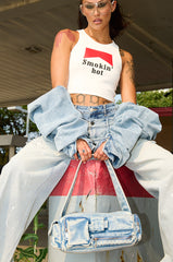 NO BLUES DENIM CARGO PURSE