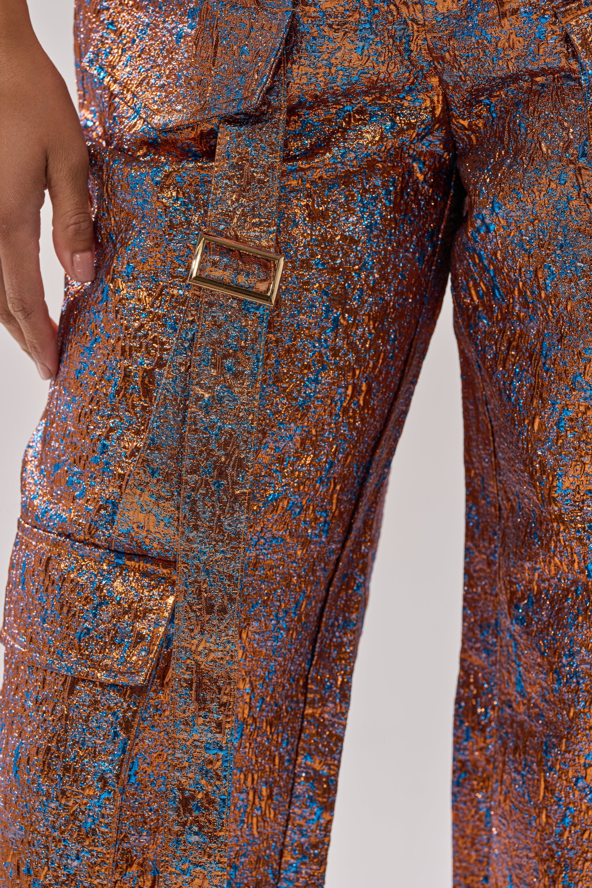 CHECK IT OUT BROCADE BRONZE TROUSER