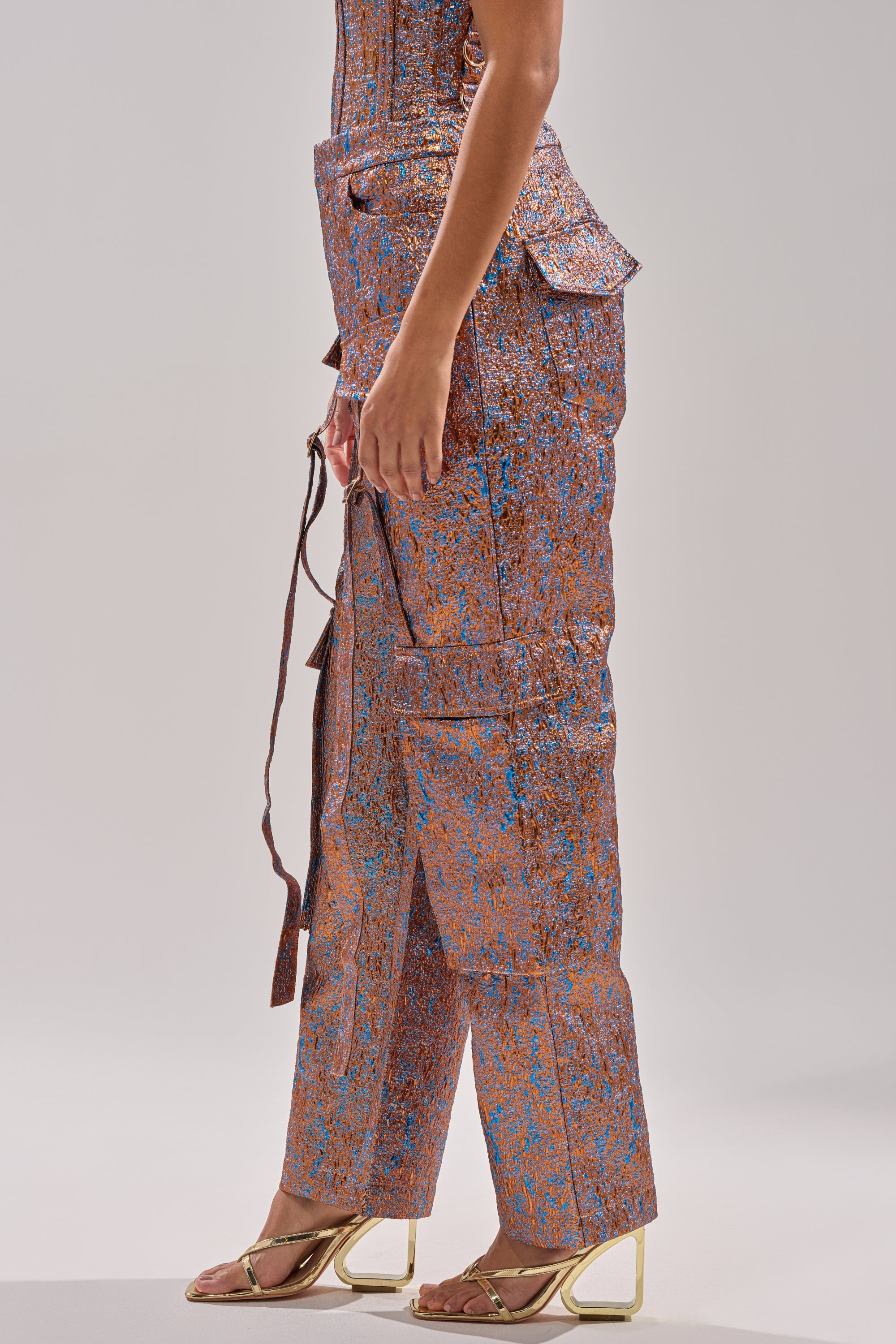 CHECK IT OUT BROCADE BRONZE TROUSER