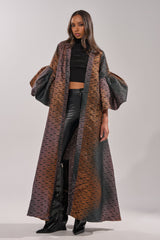 FLORENCE BROCADE PUFF SLEEVE DUSTER