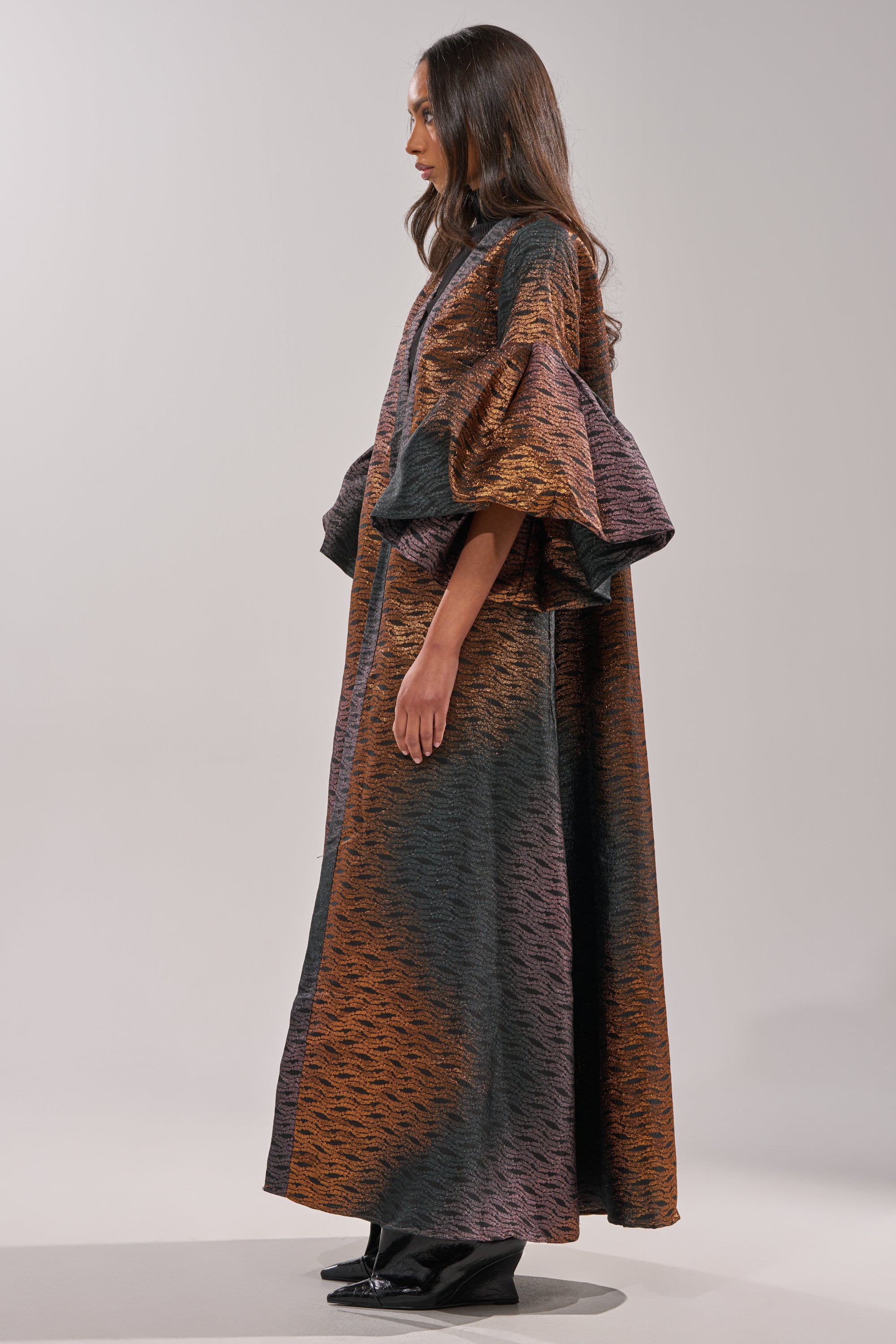 FLORENCE BROCADE PUFF SLEEVE DUSTER