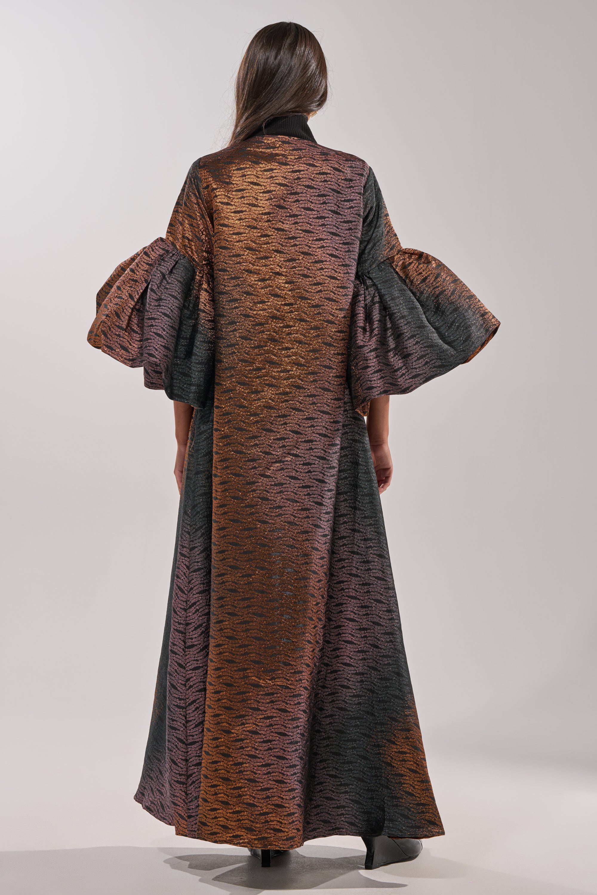 FLORENCE BROCADE PUFF SLEEVE DUSTER