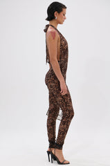 NICKLAS LEOPARD AND LACE JUMPSUIT