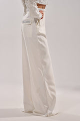 DIRTY MARTINI EMBELLISHED TROUSER IN WHITE