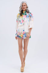 ROSE FLORAL BUTTON DOWN