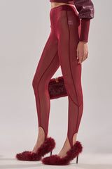 BALLET GIRL STIRRUP LEGGING IN BURGUNDY