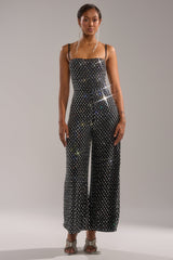 CLARA RHINESTONE WIDE LEG JUMPSUIT