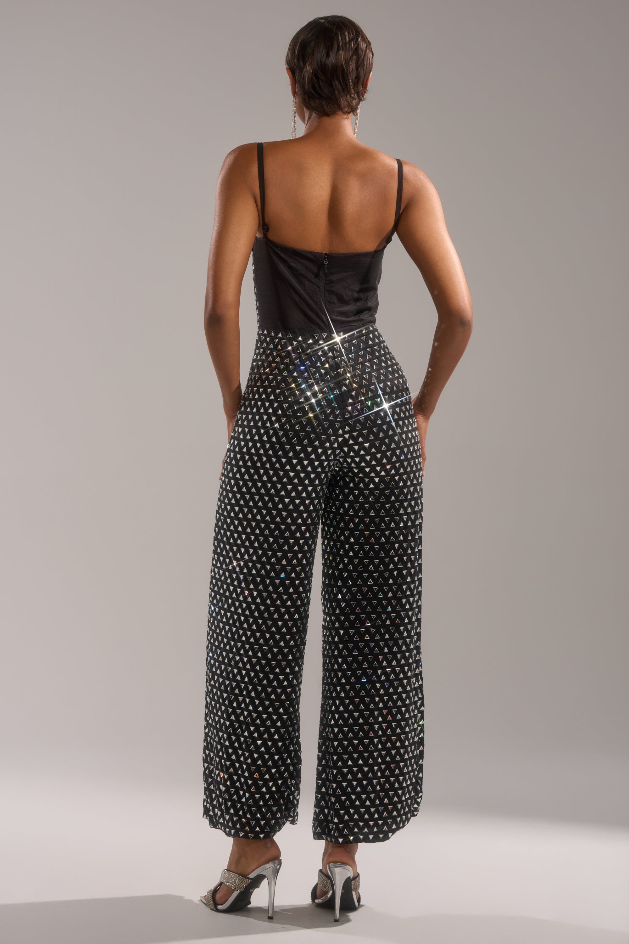 CLARA RHINESTONE WIDE LEG JUMPSUIT