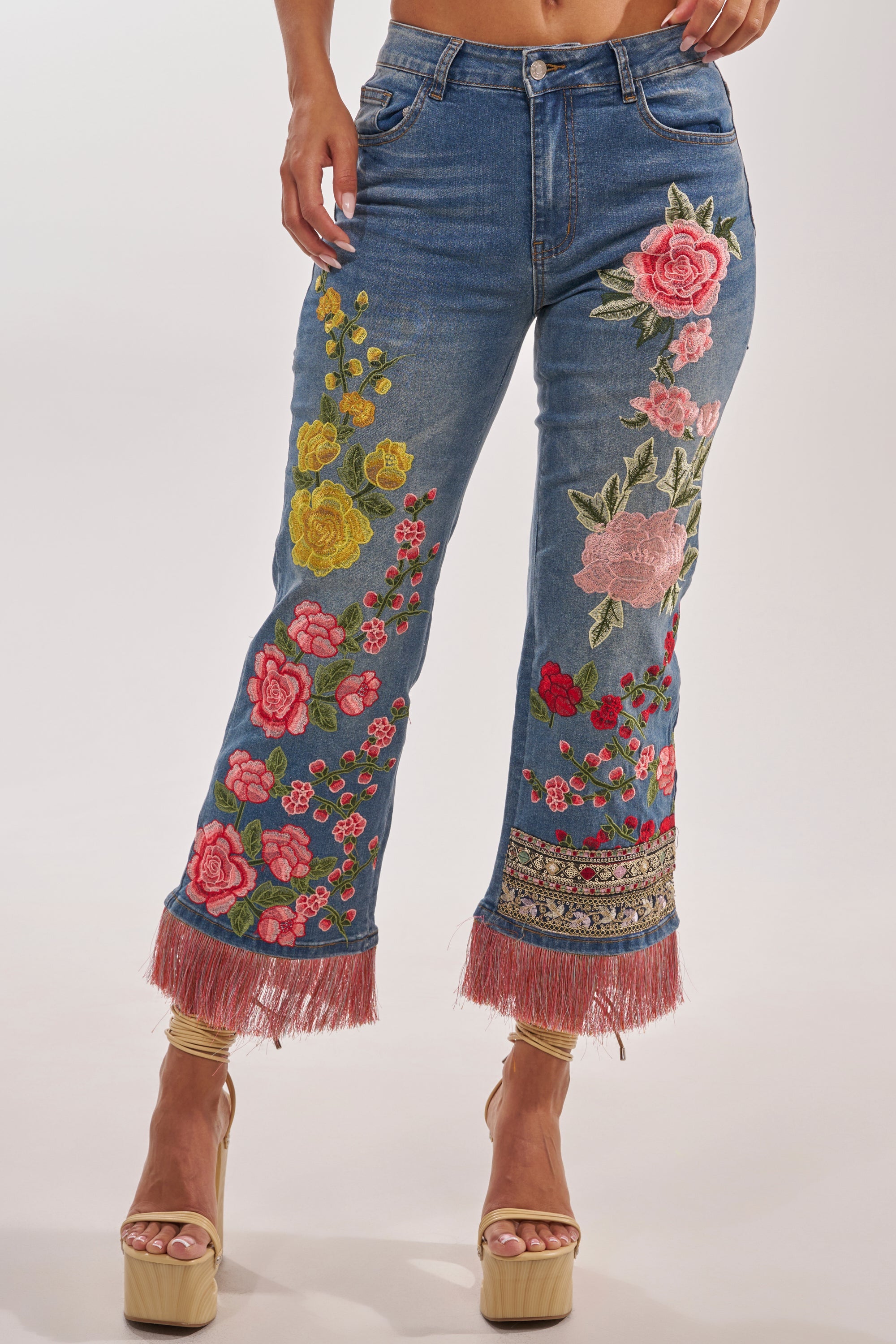 FLORAL FOR DAYS STRAIGHT LEG DENIM