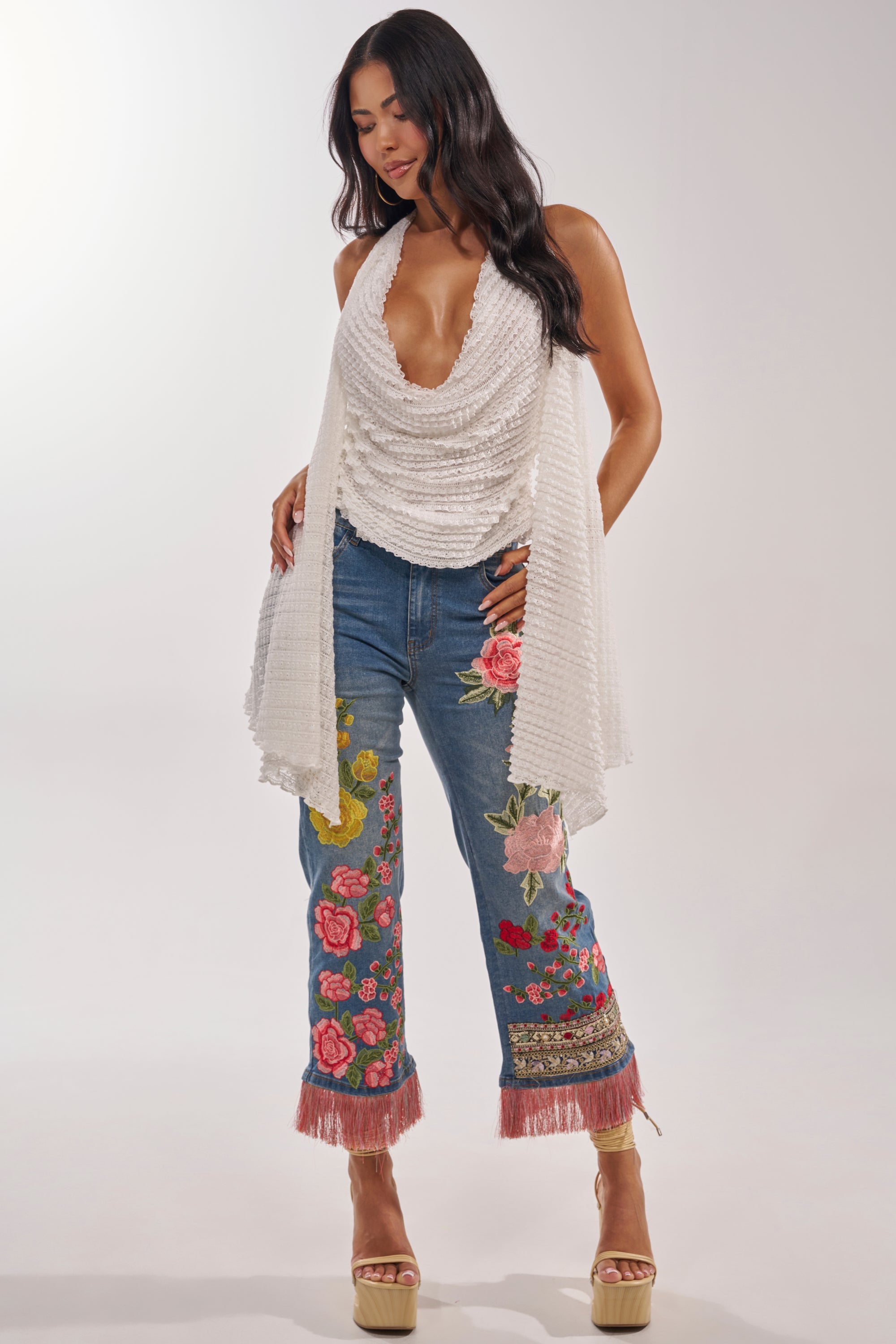 FLORAL FOR DAYS STRAIGHT LEG DENIM
