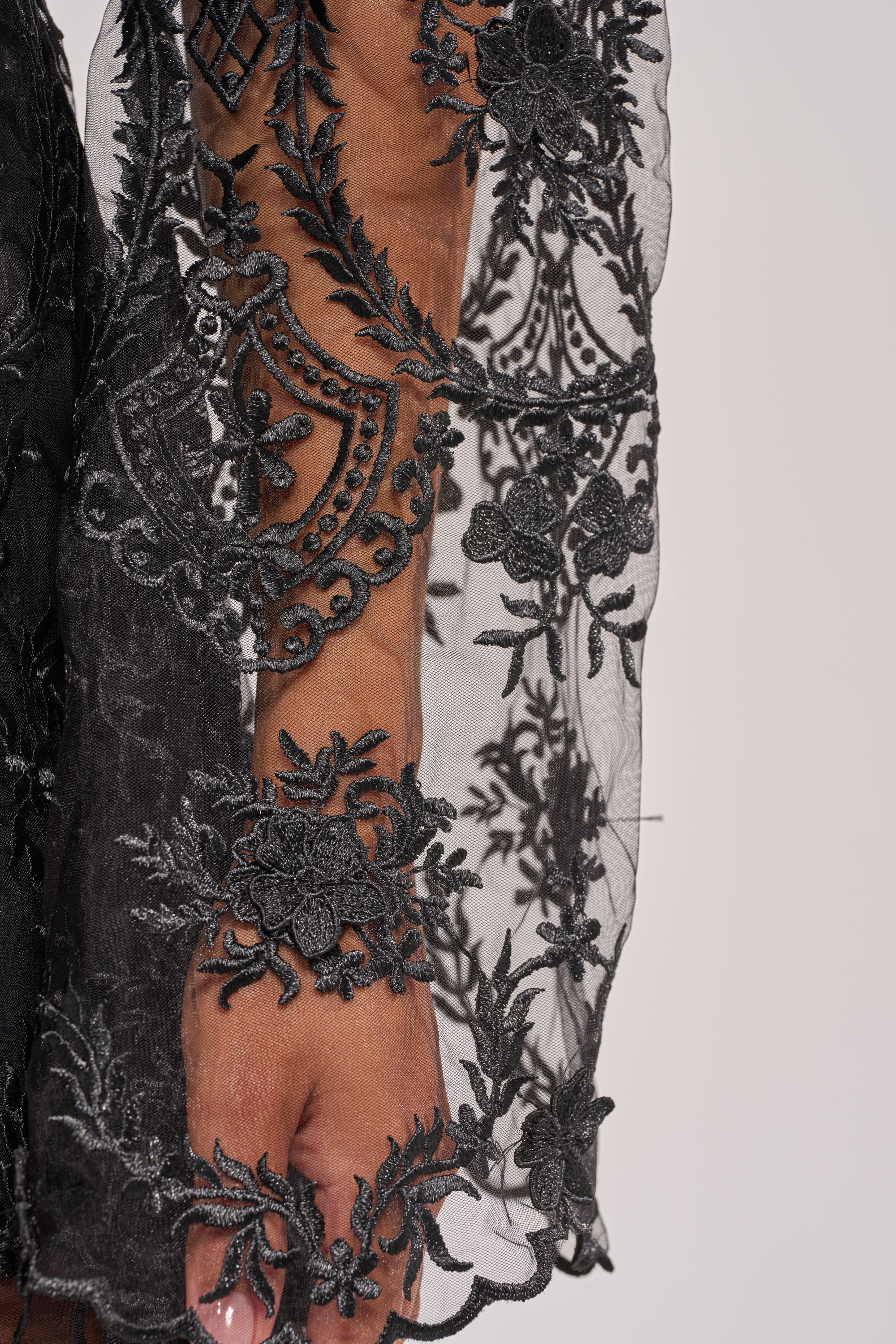 SUPER LUXE LACE TIE-FRONT BLOUSE