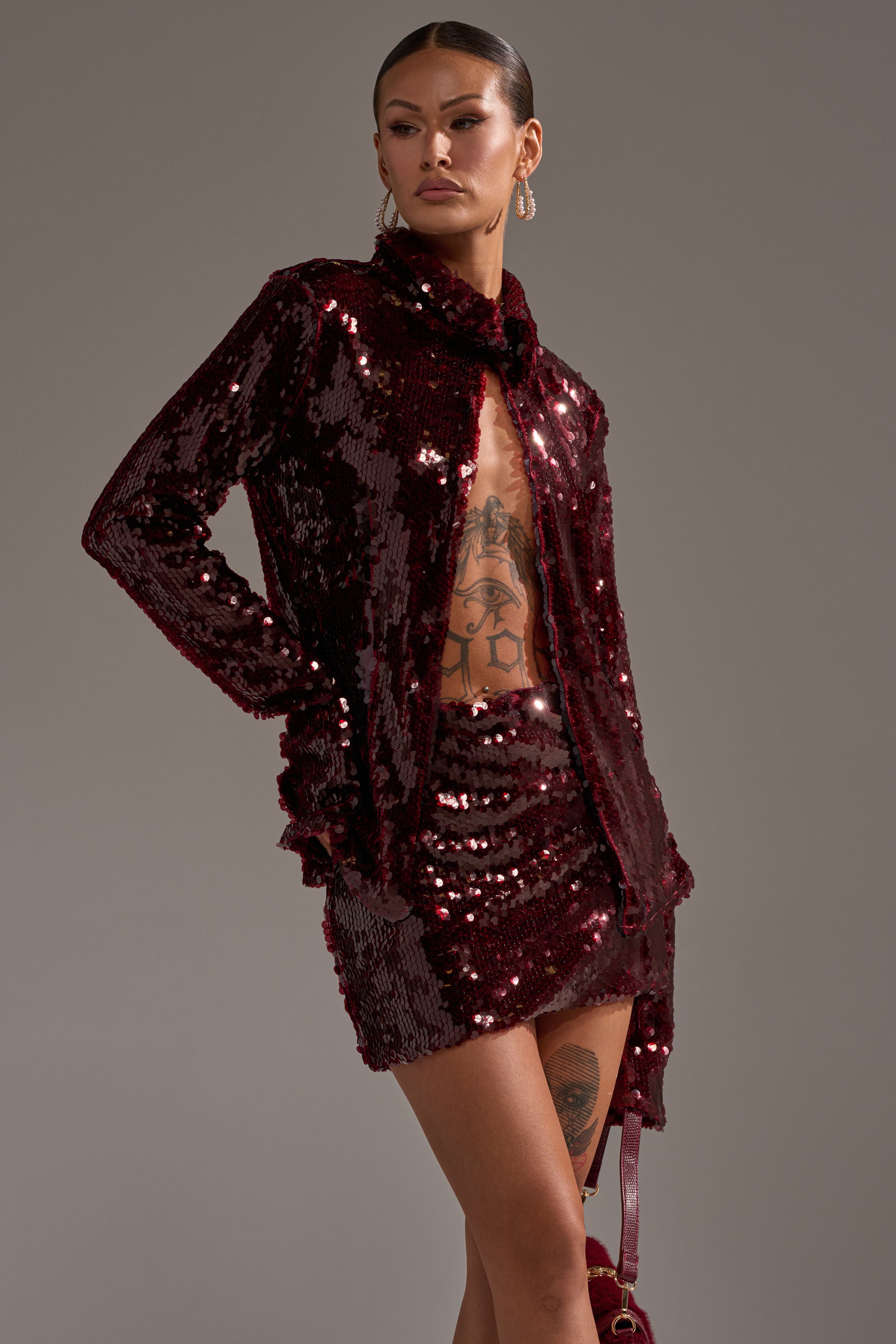 SHINING DOWN ON YOU SEQUIN BUTTON DOWN