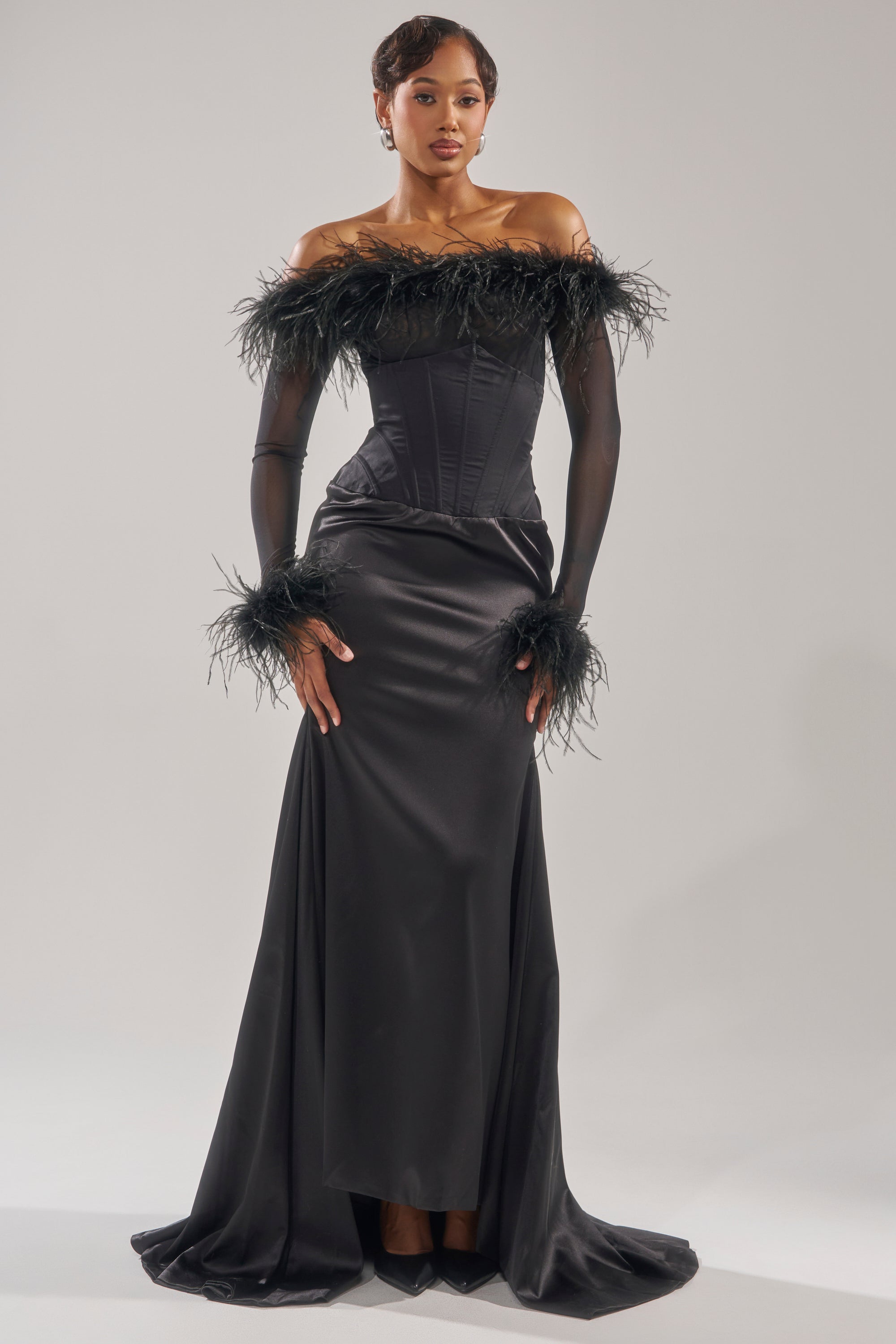 STAR OF THE NIGHT HIGH WAISTED CORSET MAXI SKIRT