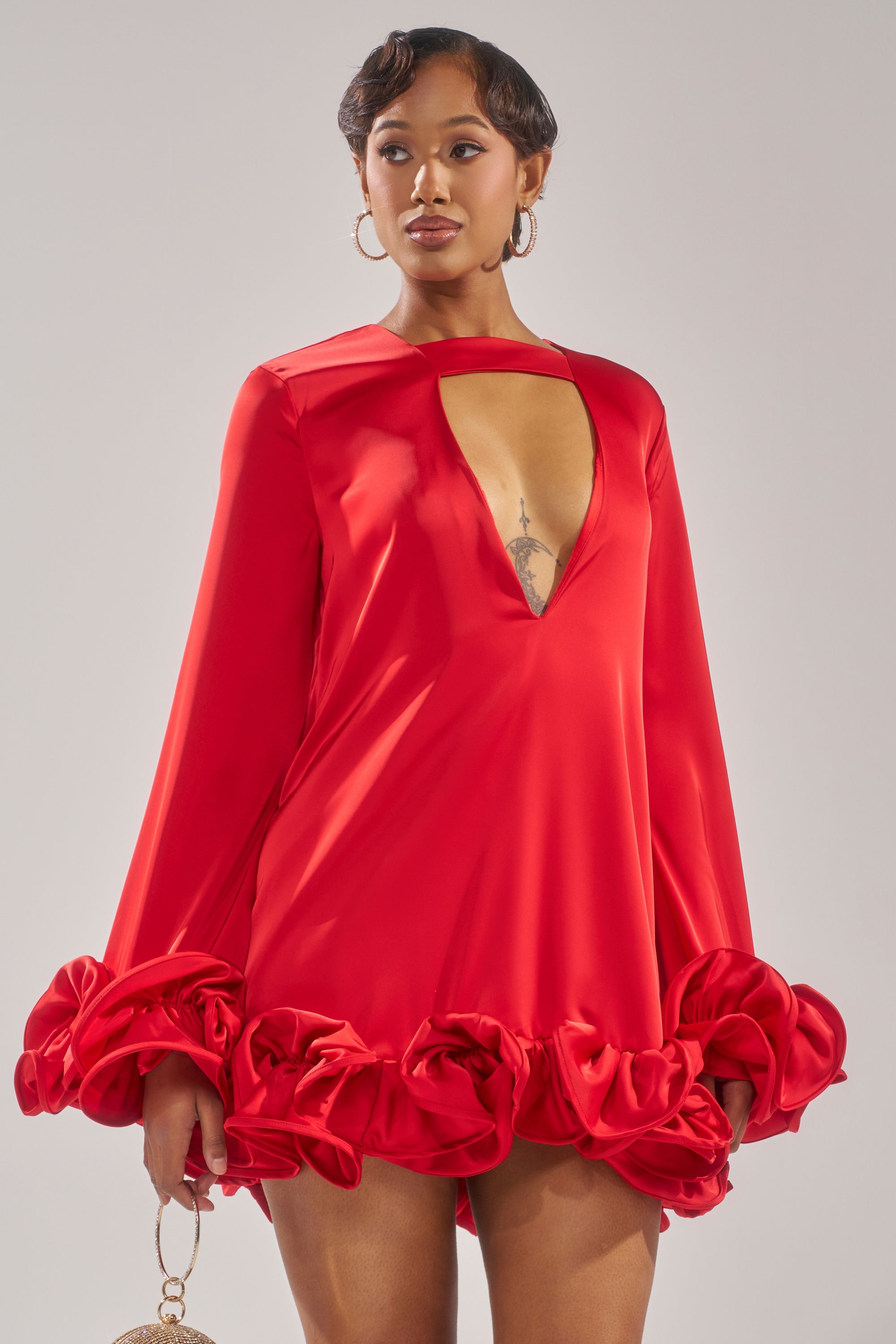 GIRLY GIRL SATIN MINI DRESS