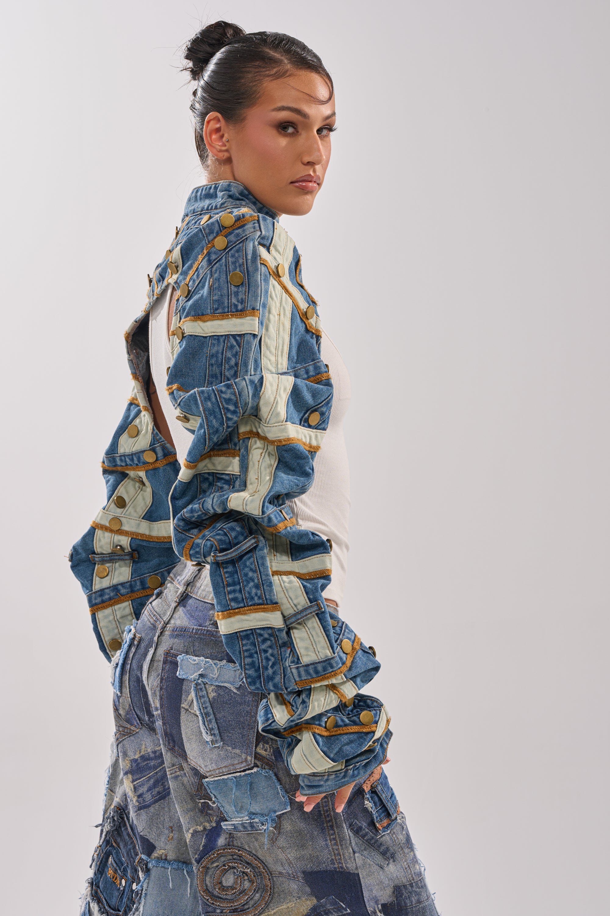 STACKED UP DENIM BOLERO