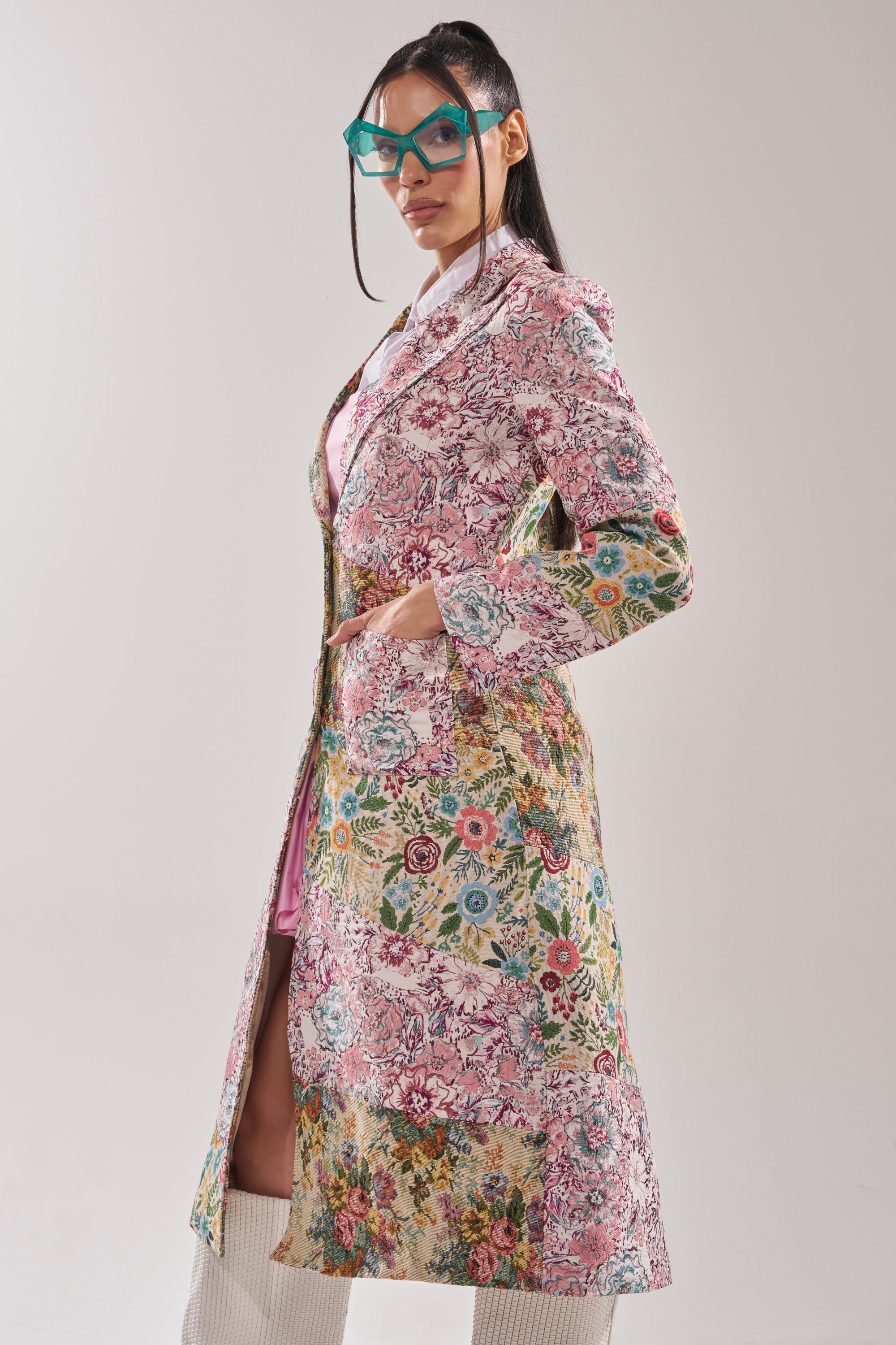HAD ME AT HELLO PATCHWORK TRENCH