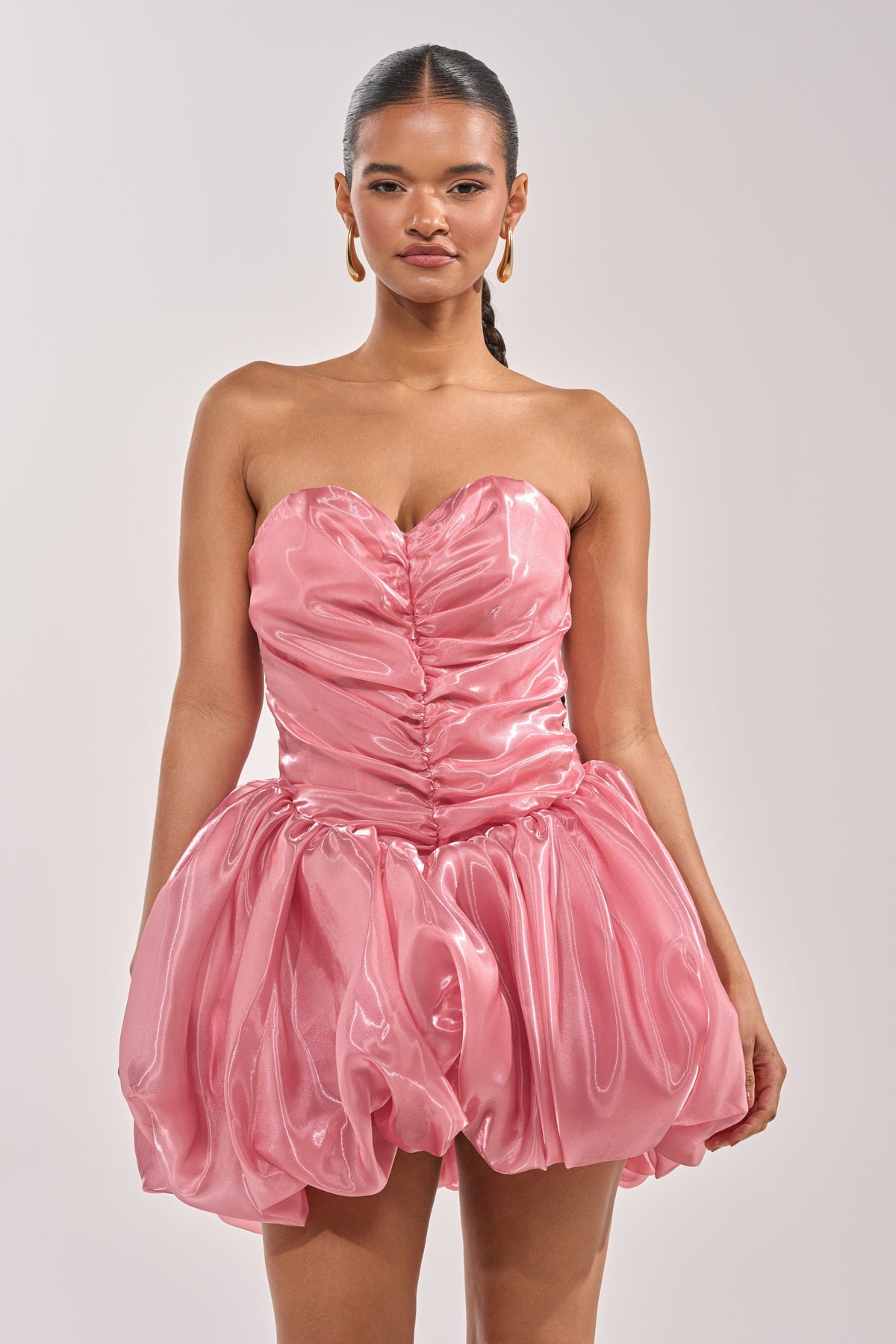 HARD TO PLEASE BUBBLE MINI DRESS
