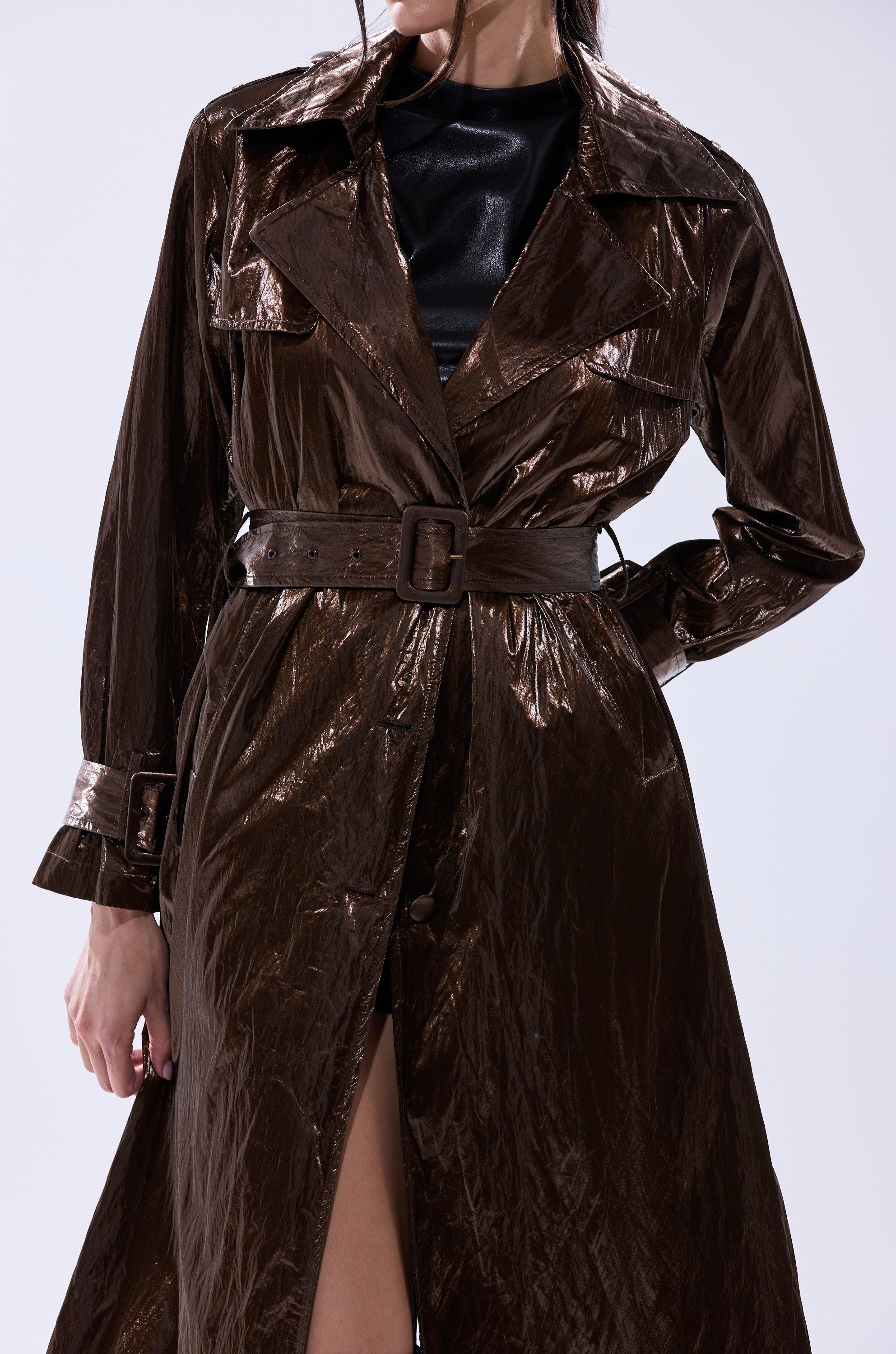 WORK OF ART METALLIC TRENCH