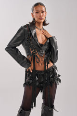 IN THE MOMENT LACE UP BLAZER