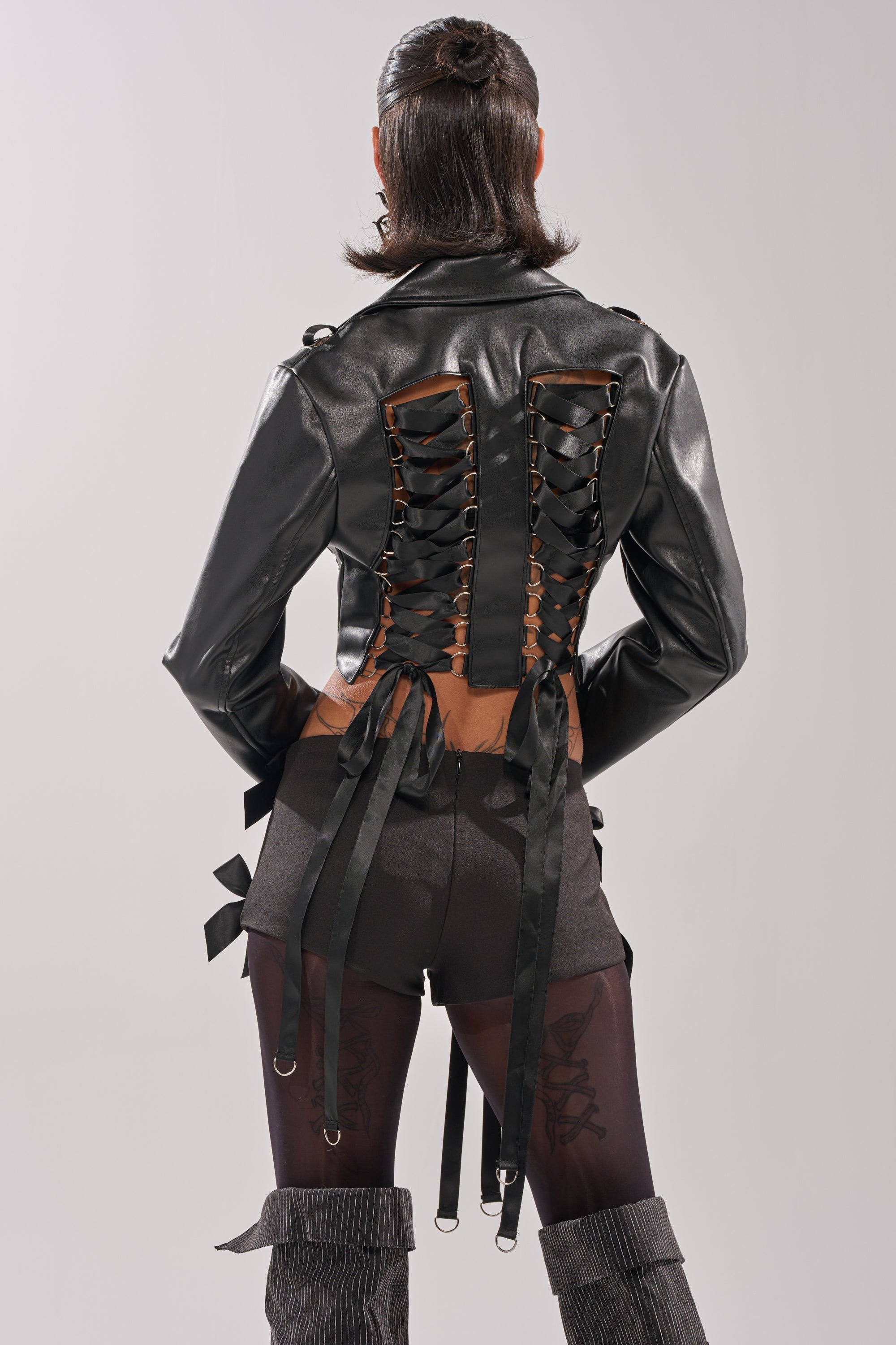 IN THE MOMENT LACE UP BLAZER