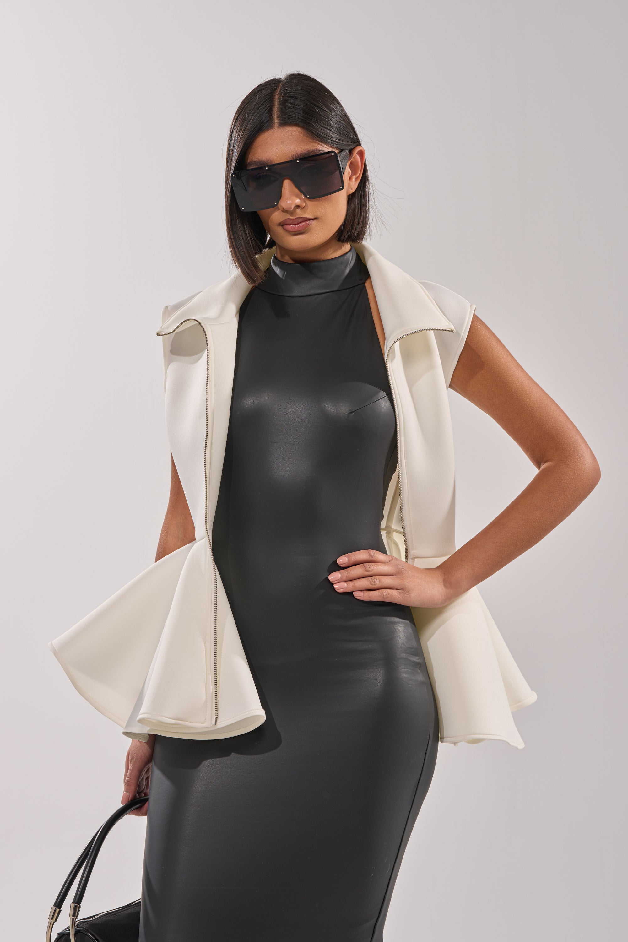 LOTTIE NEOPRENE PEPLUM VEST