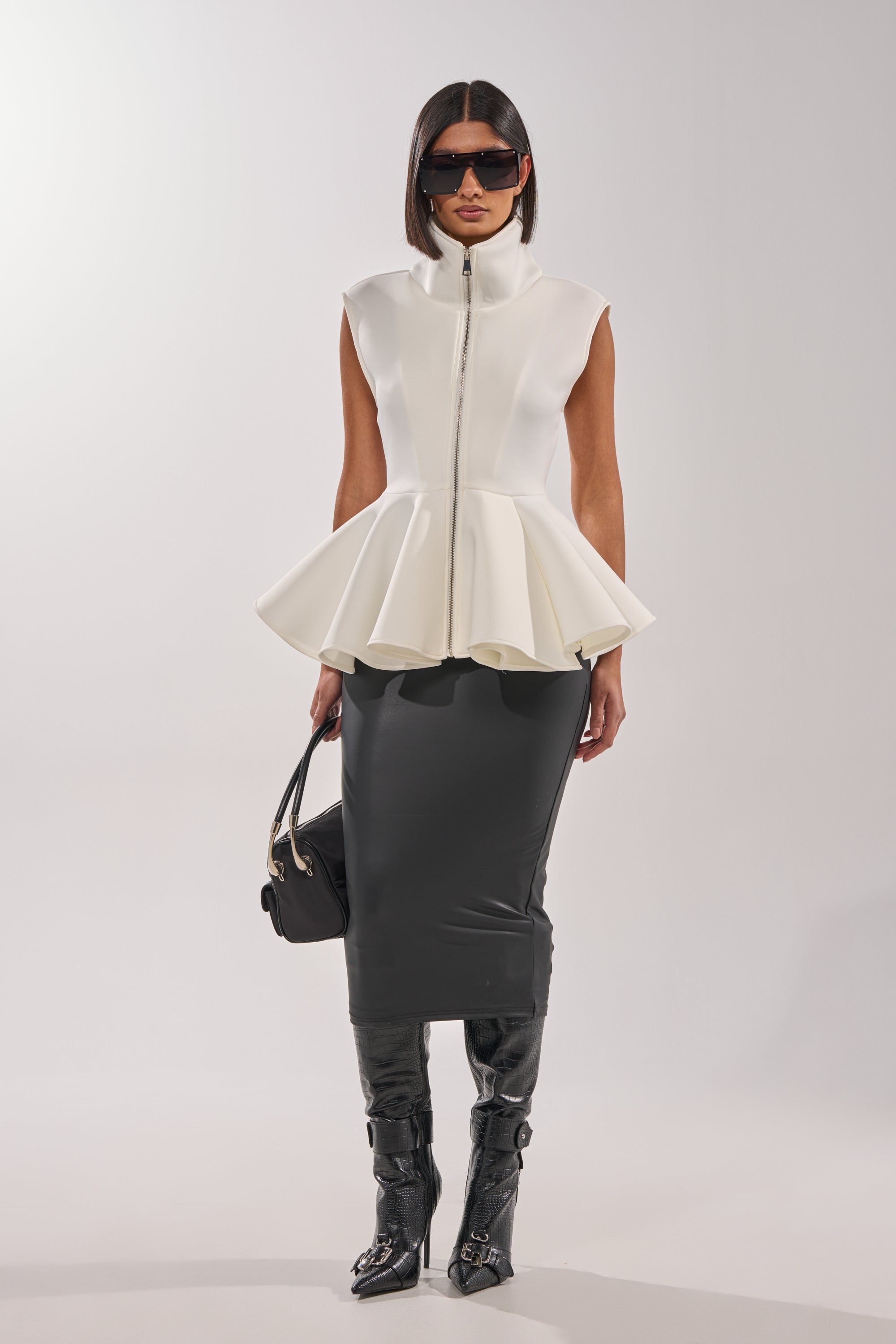 LOTTIE NEOPRENE PEPLUM VEST