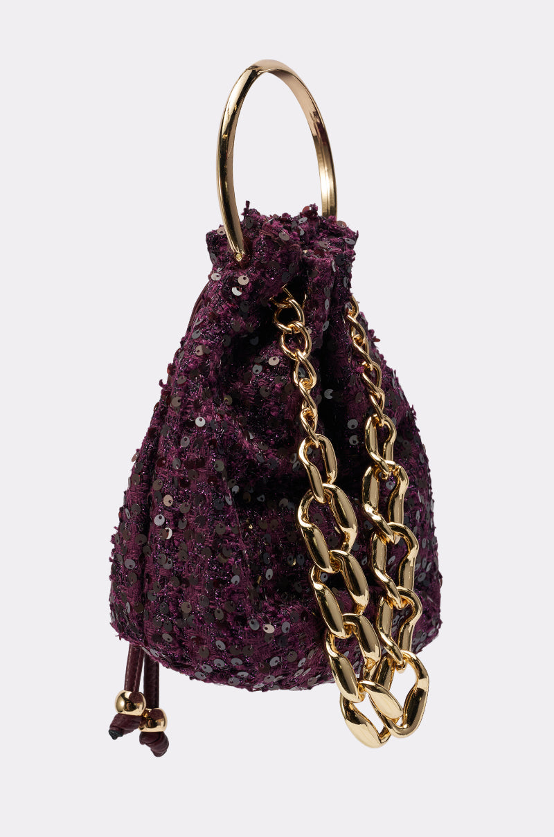 KARY TWEED BUCKET BAG