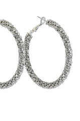 50MM BLING HOOP IN SILVER