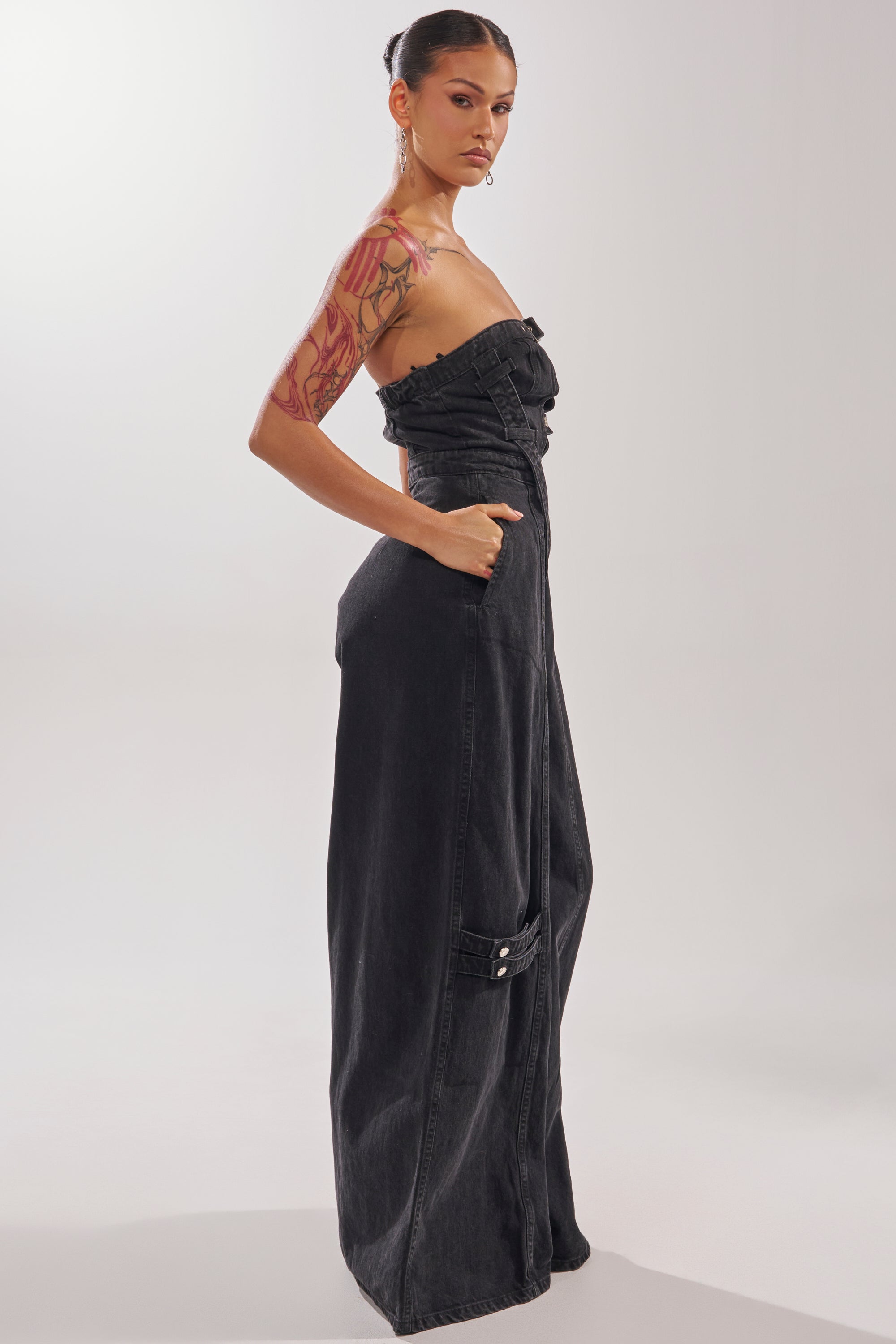 SO YESTERDAY WIDE LEG DENIM JUMPSUIT