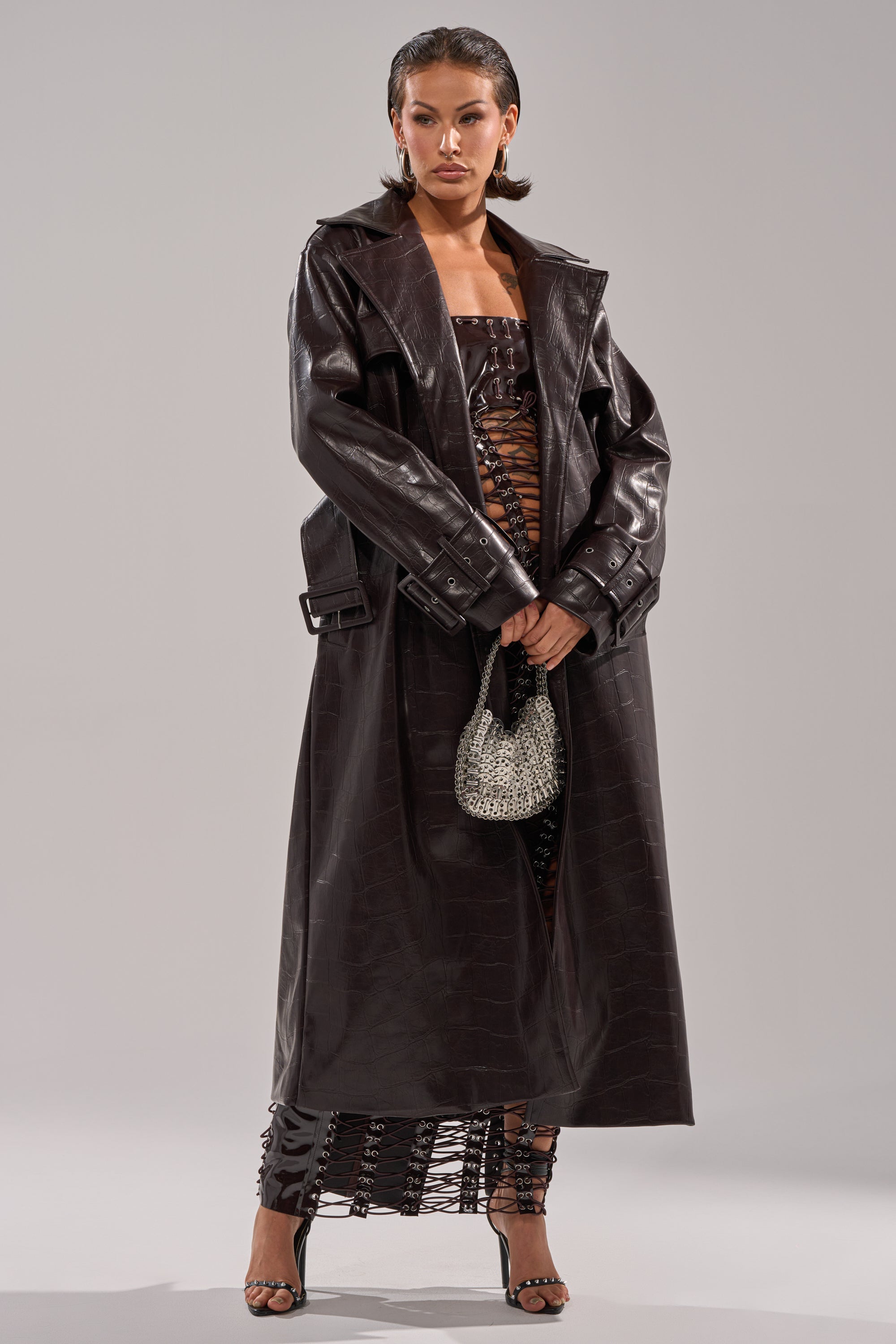 EMBOSSED CROC TRENCH